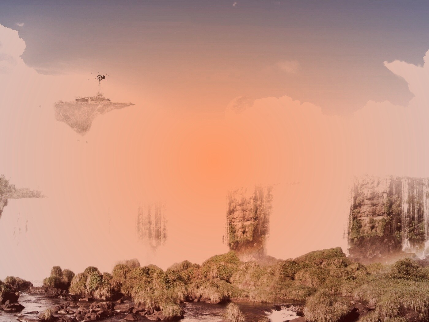 Ферма на летающем острове обои