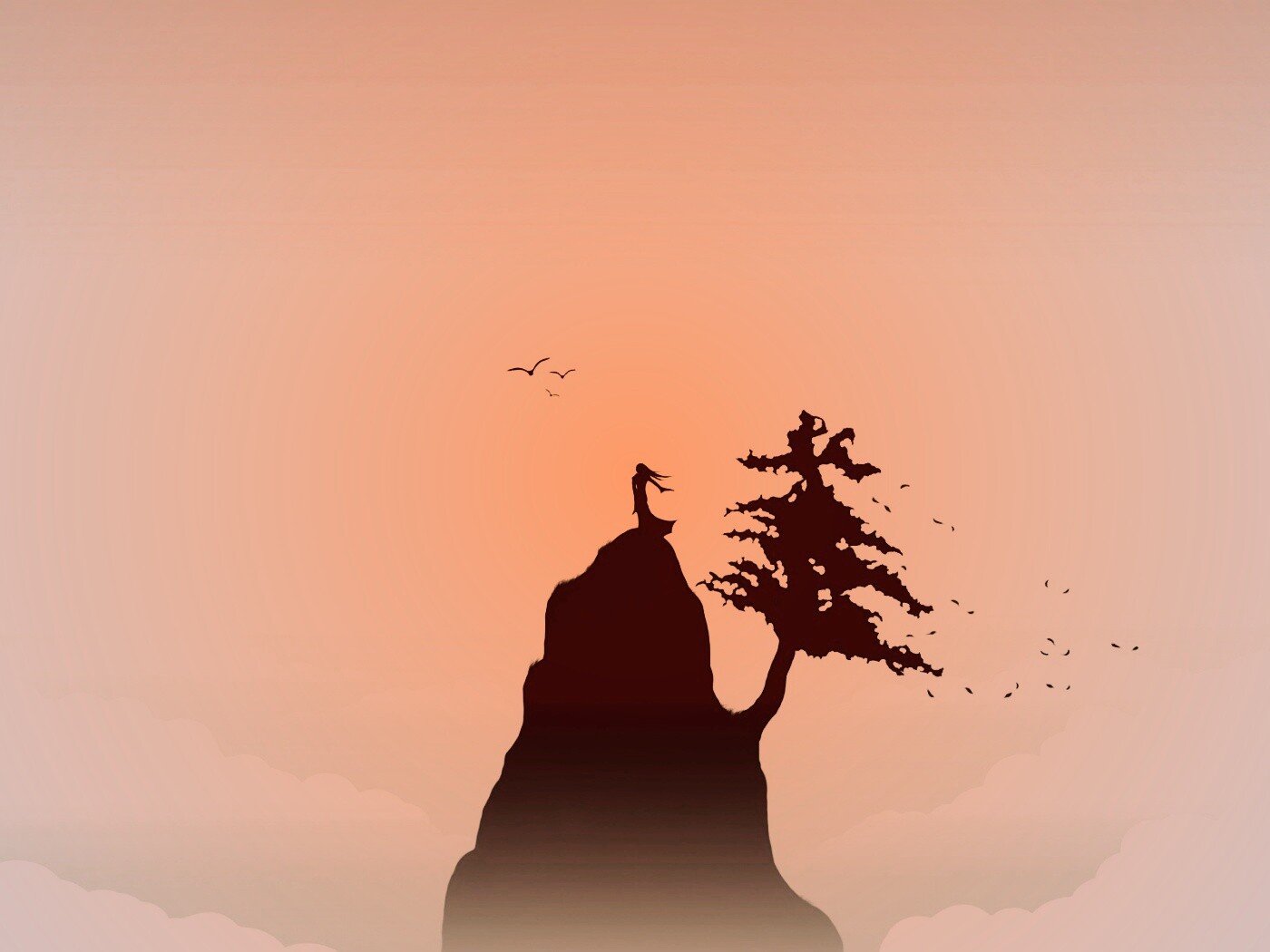 Одна на вершине обои