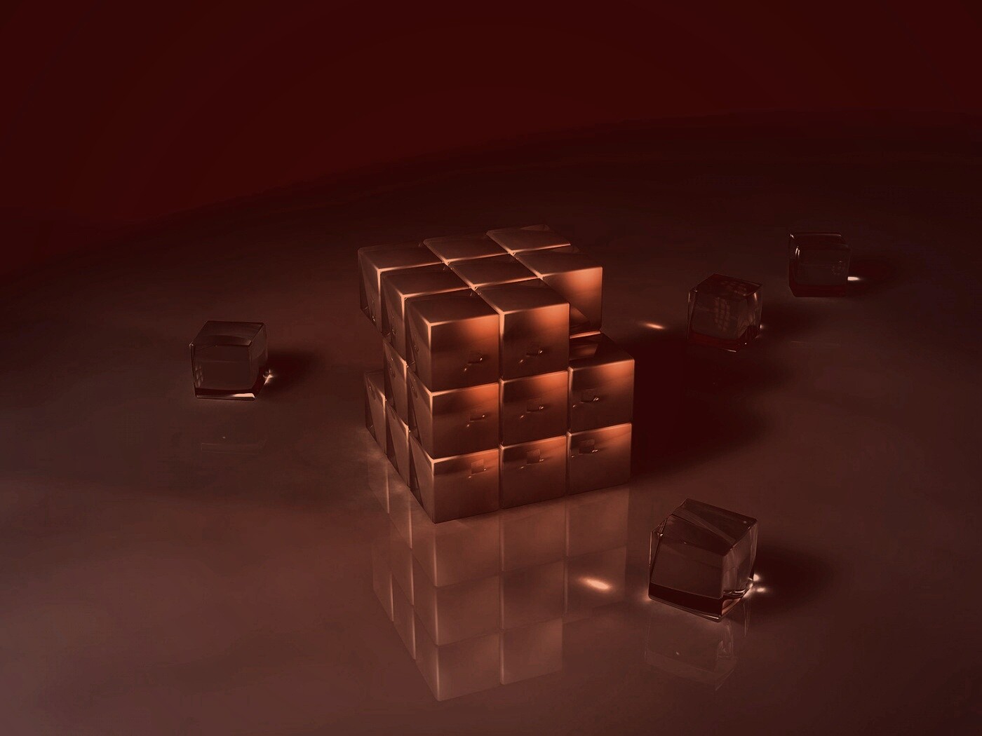 Стеклянный кубик рубика обои