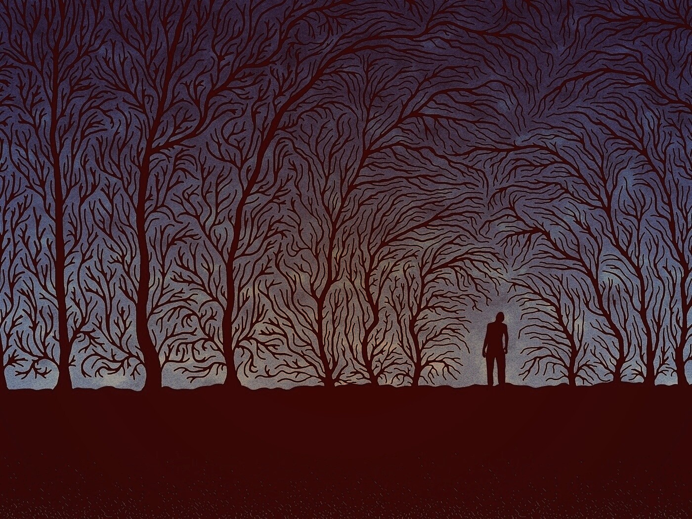 Смыкающиеся деревья обои