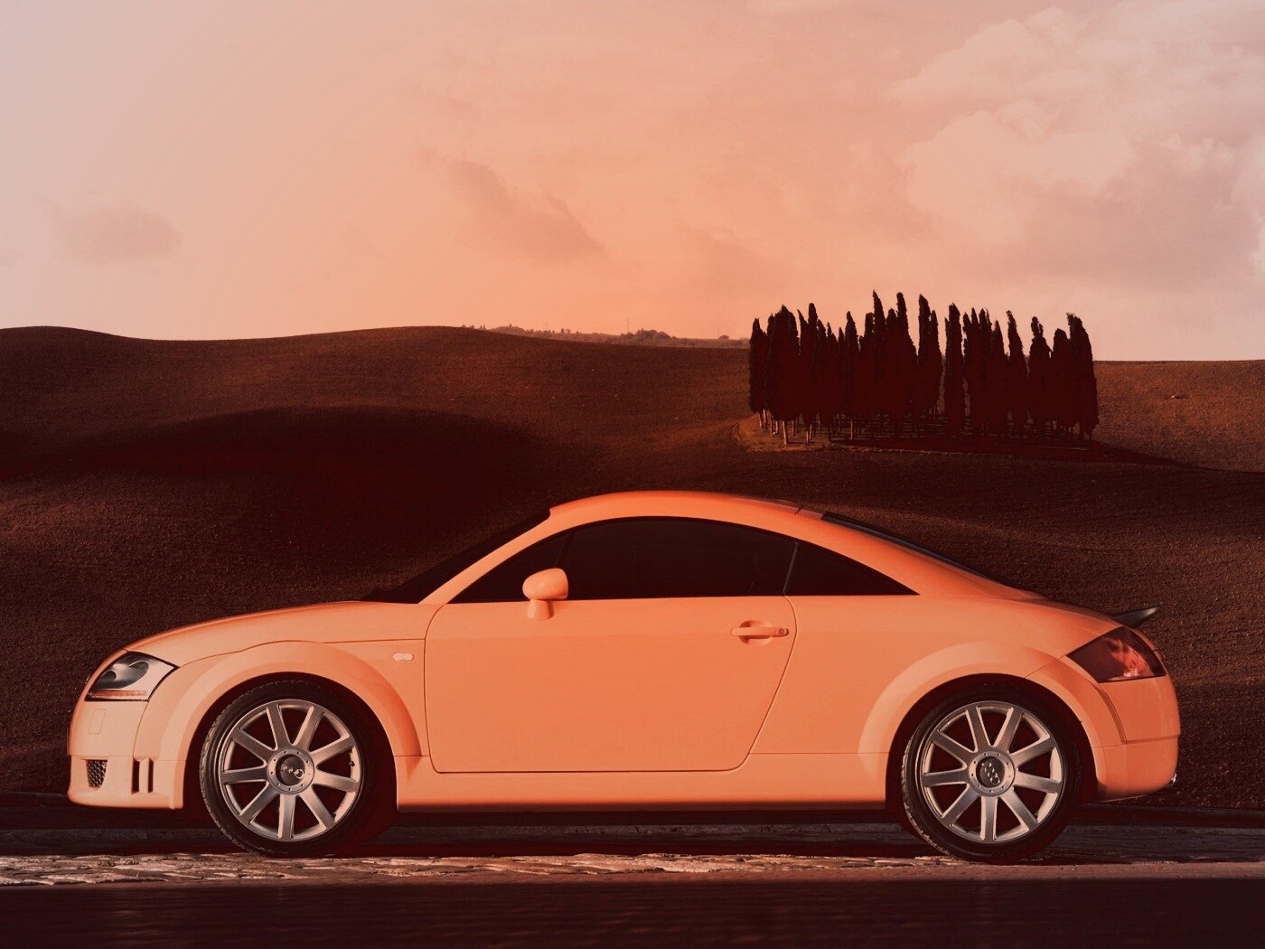 Оранжевый Ауди ТТ обои
