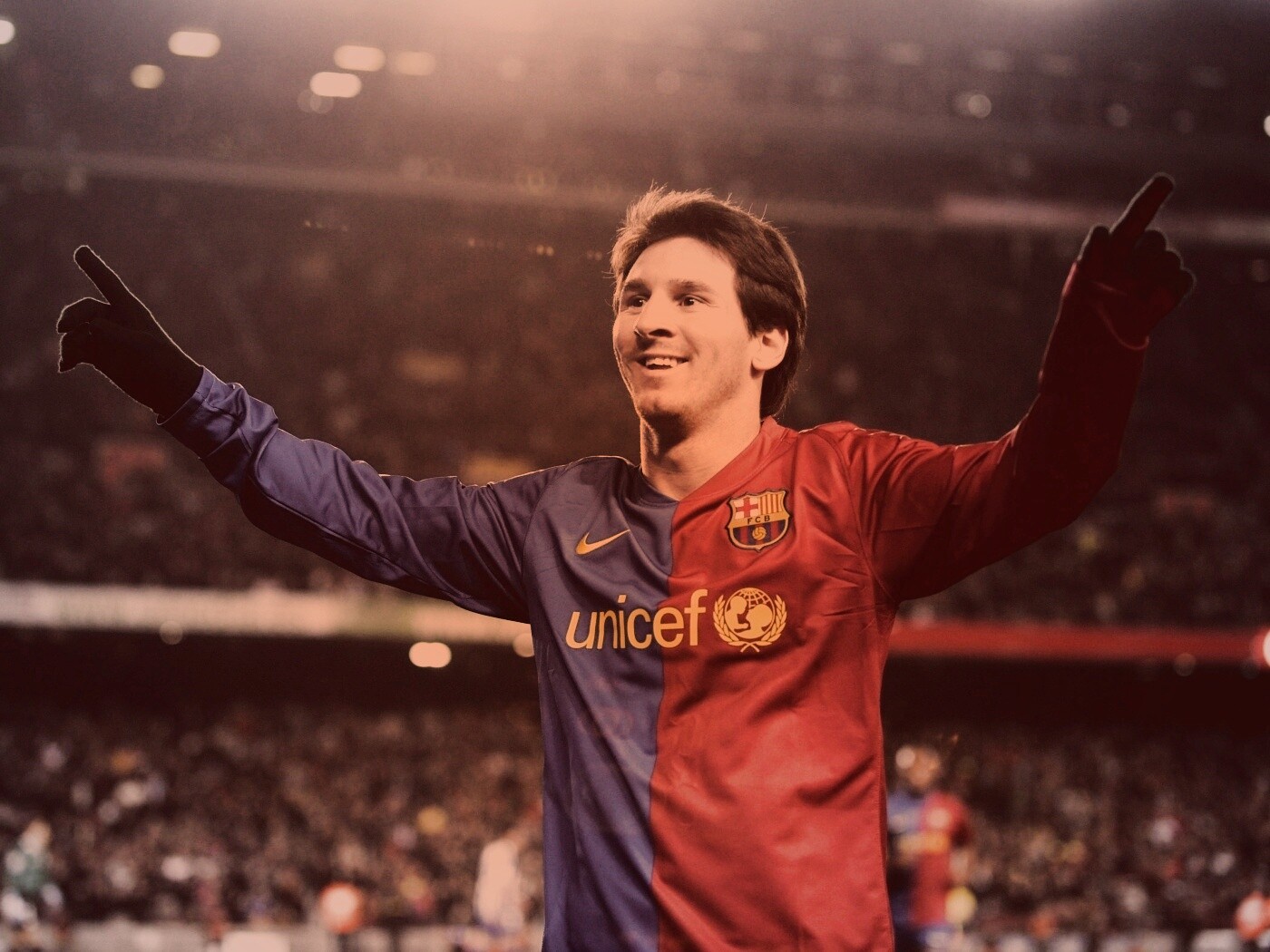 Месси на поле обои