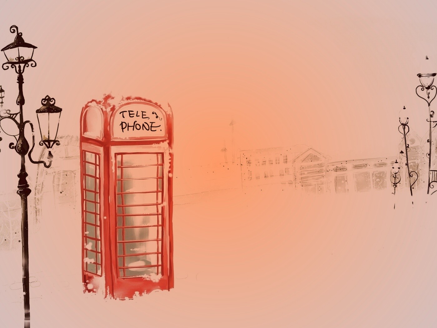 Лондонская телефонная будка обои