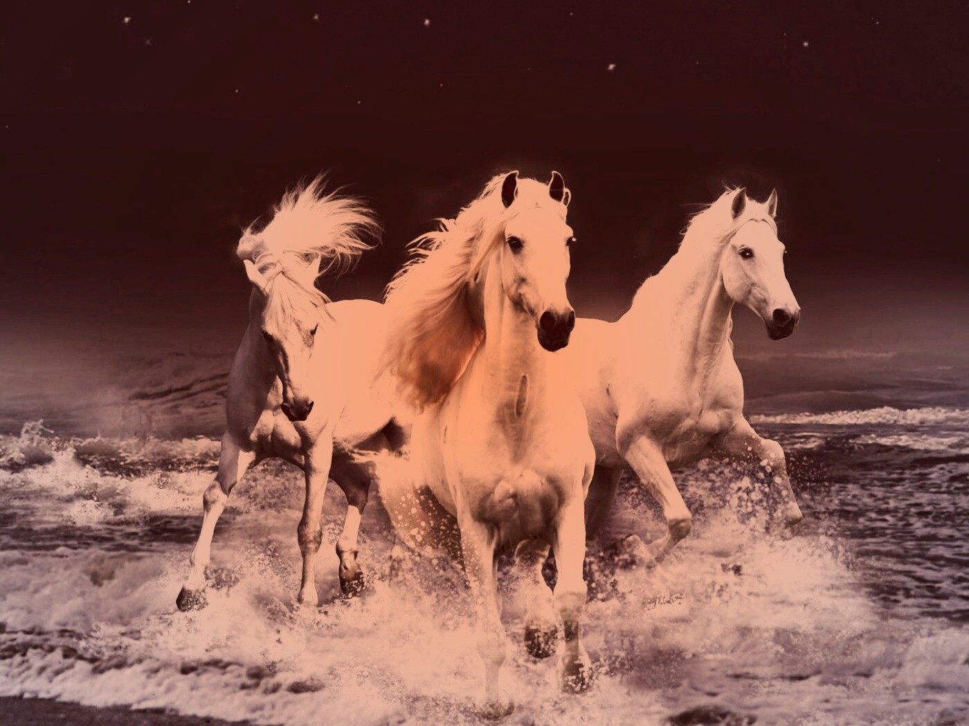 Тройка конец в море обои