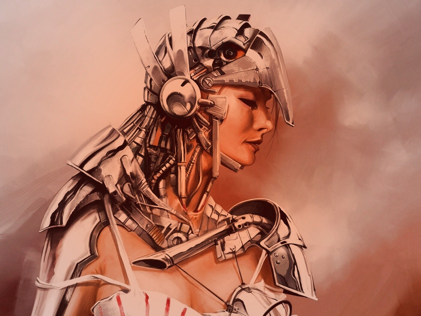 Девушка в силовой броне обои