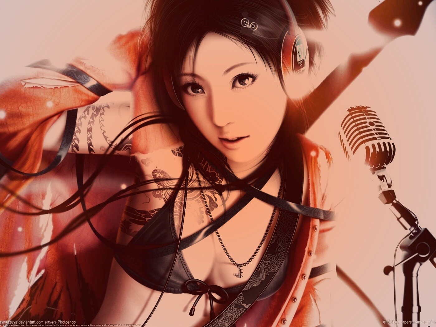 Поющая японка обои