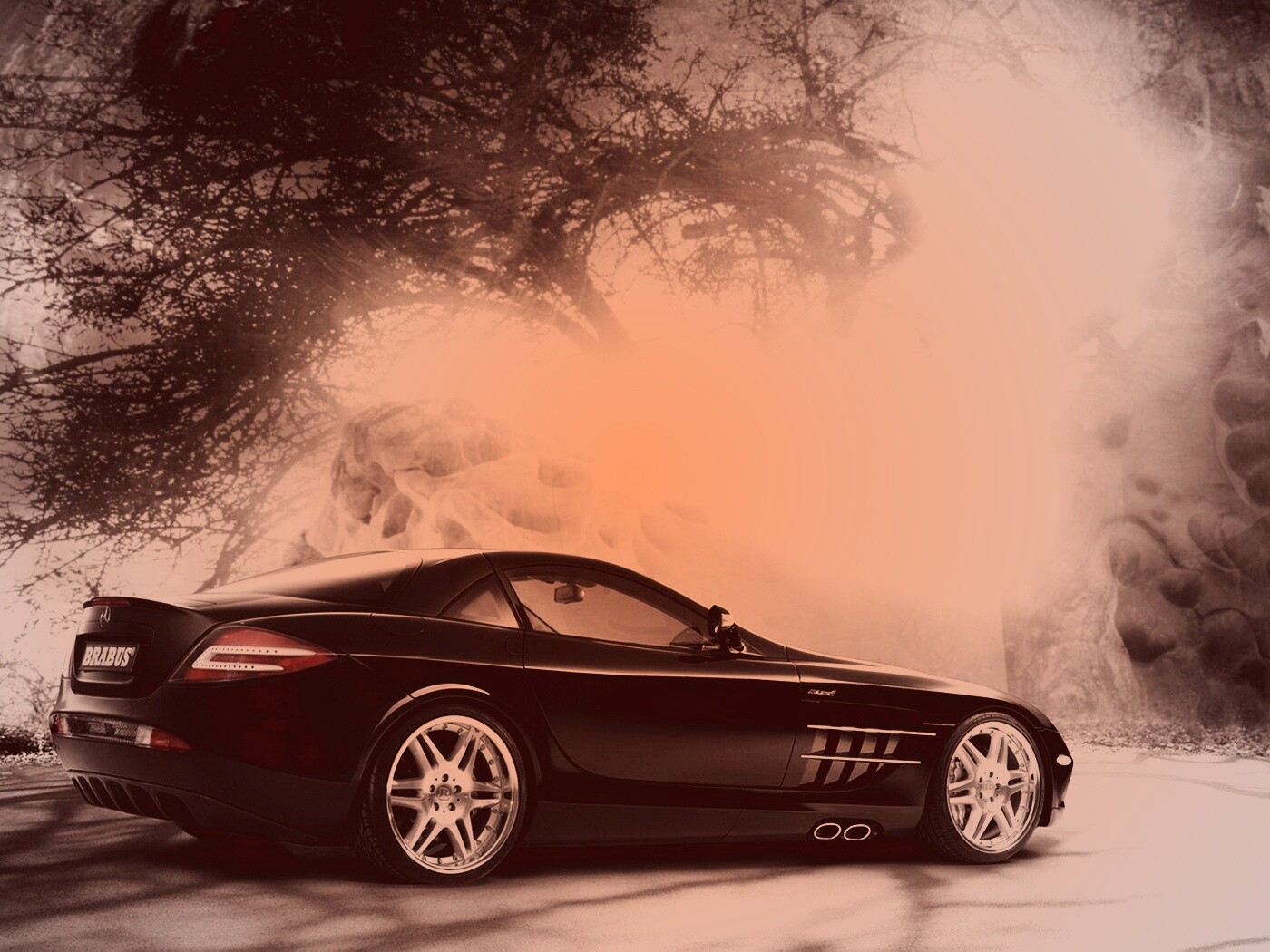 Черный спорткар Мерседес обои