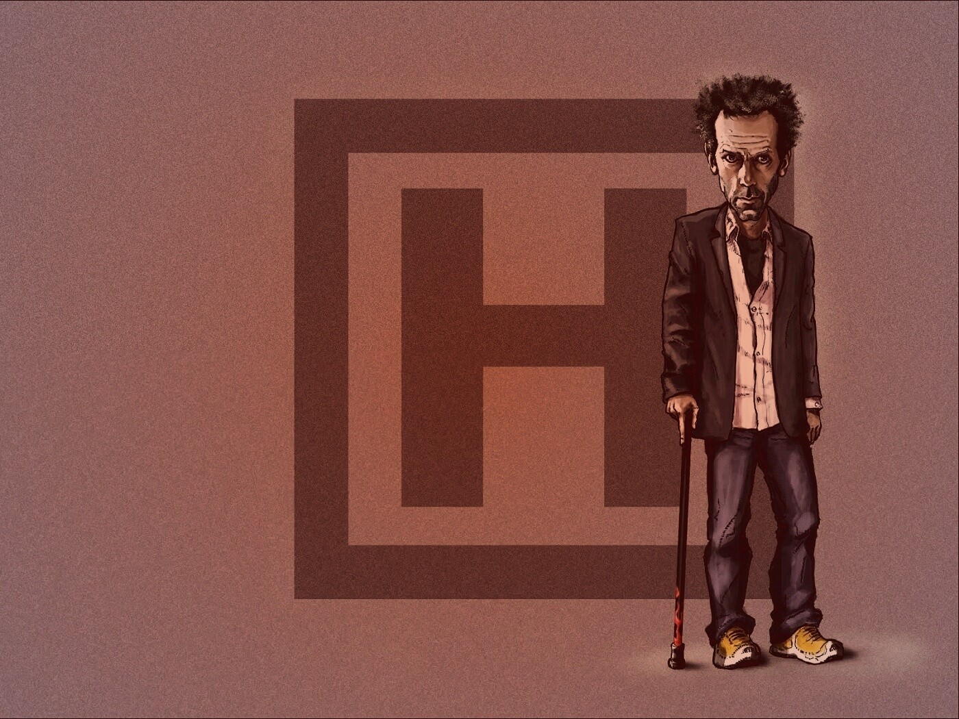 Шарж на доктора Хауса обои