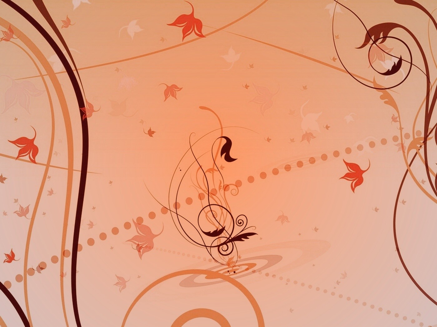 Цветы и завитки обои