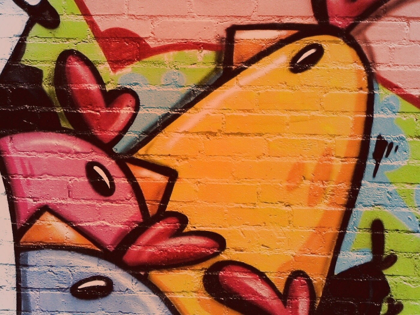 Граффити Курица с цыплятами обои