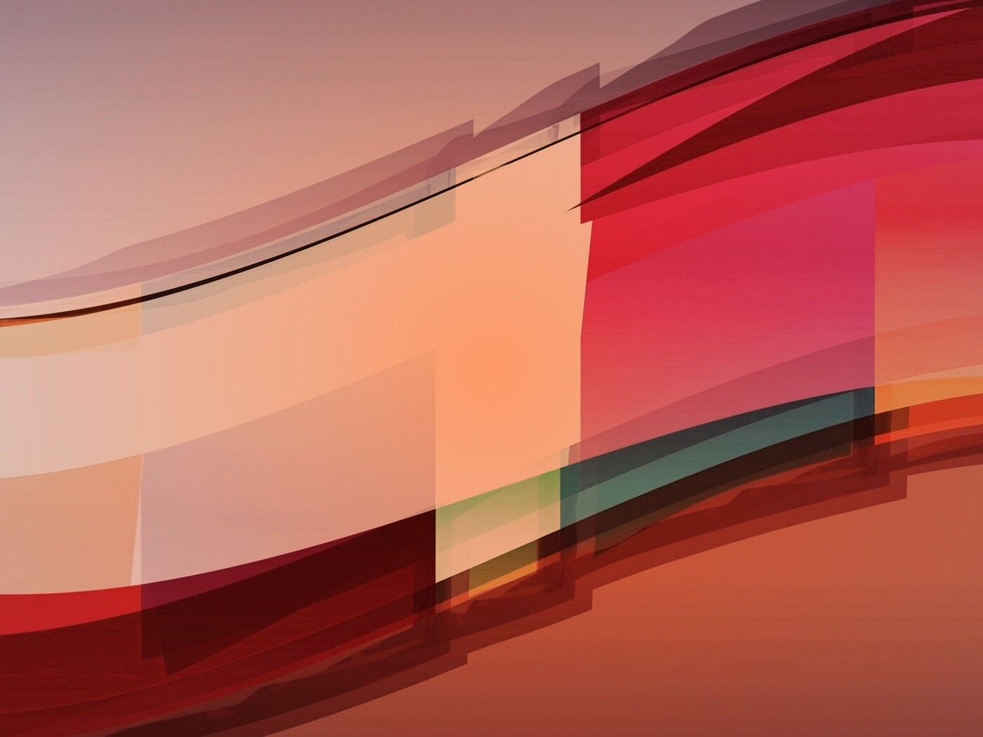 Волна из прозрасных цветных пластин обои