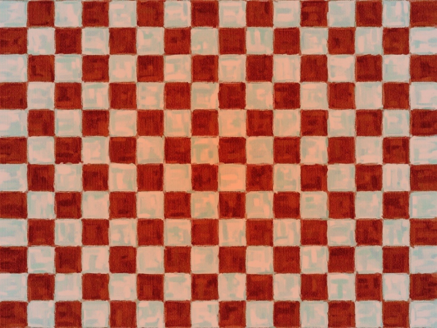 Рисованные красно-голубые клетки обои