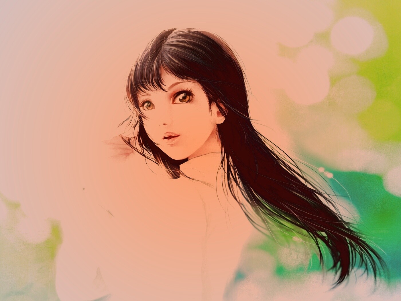 Девушка вполоборота обои