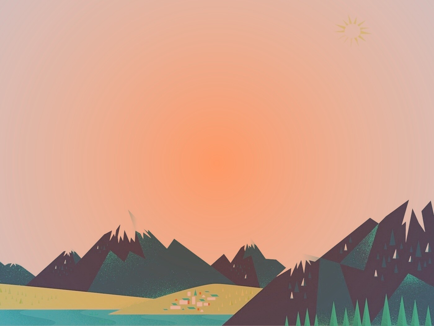 Векторный пейзаж обои