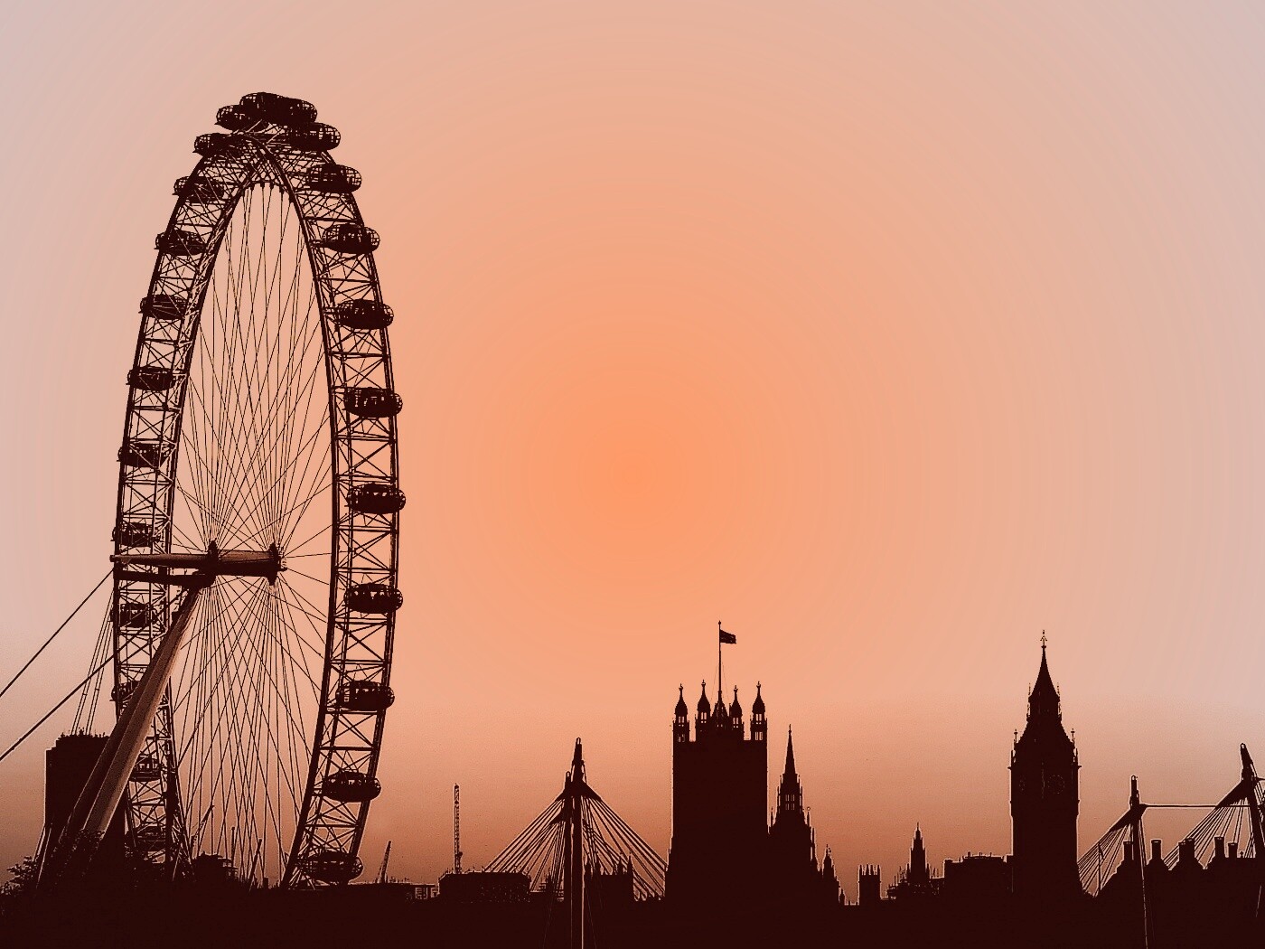 Силуэт Лондона обои