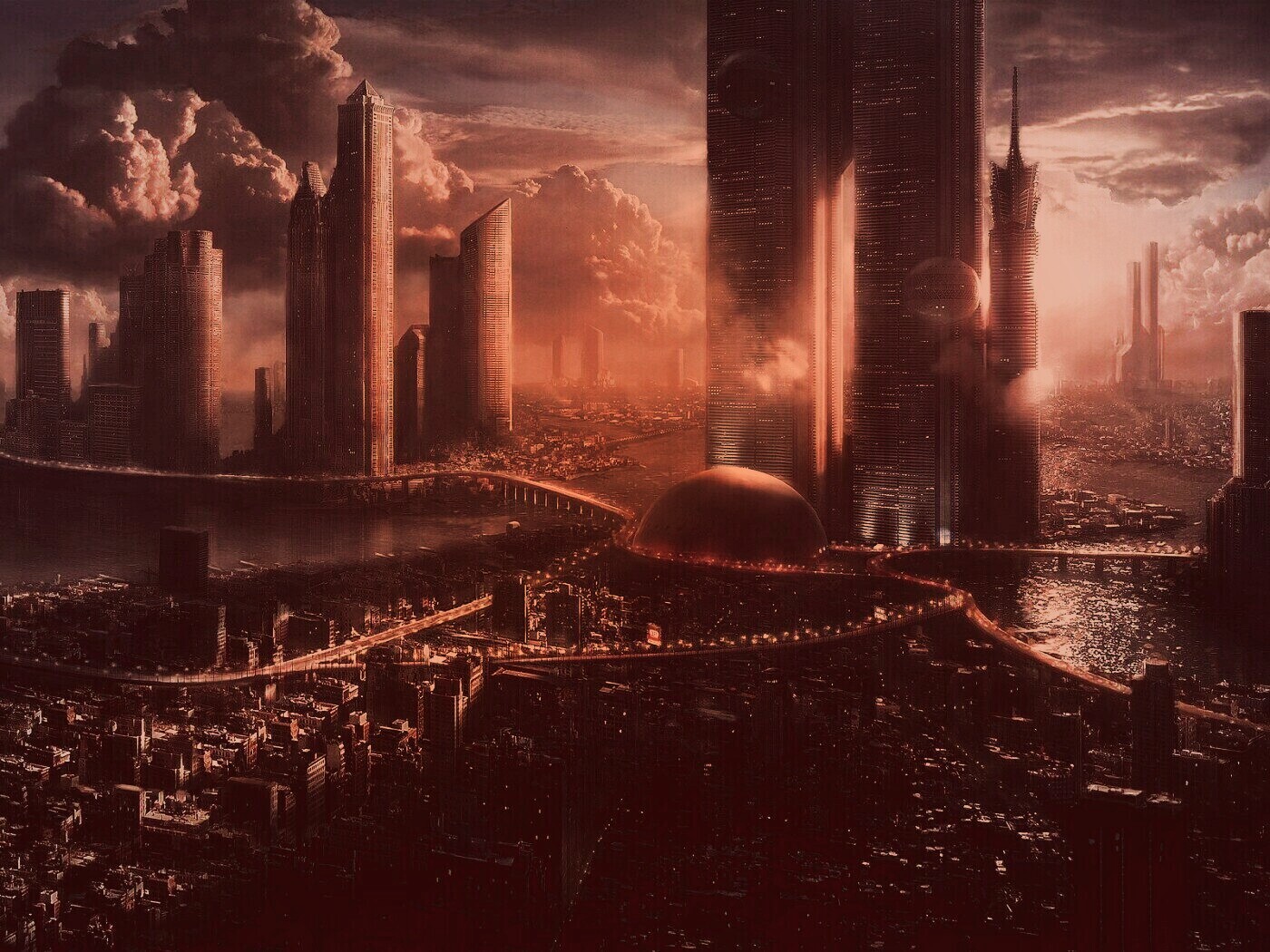 Город будущего обои