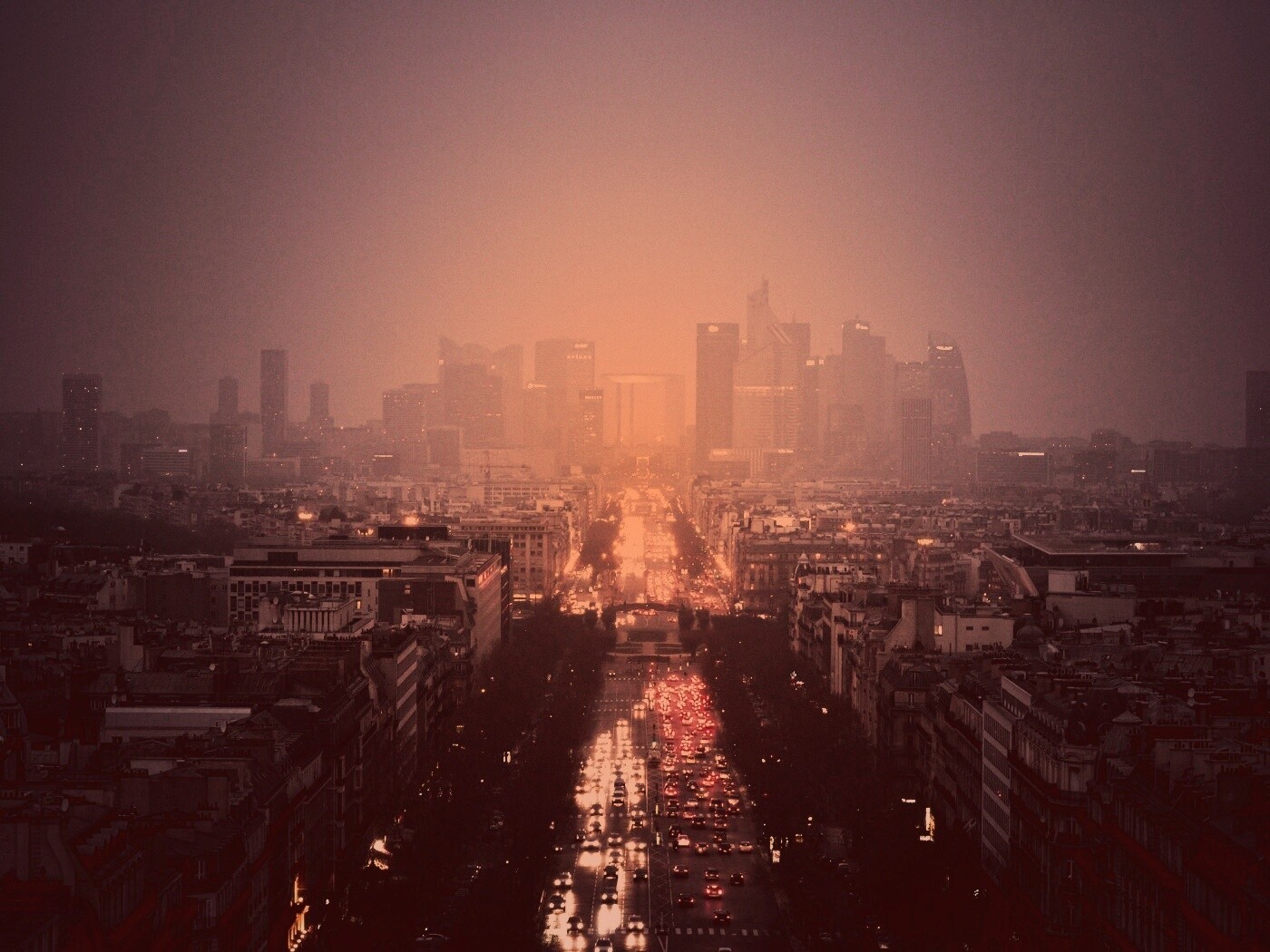 Ночной город в тумане обои