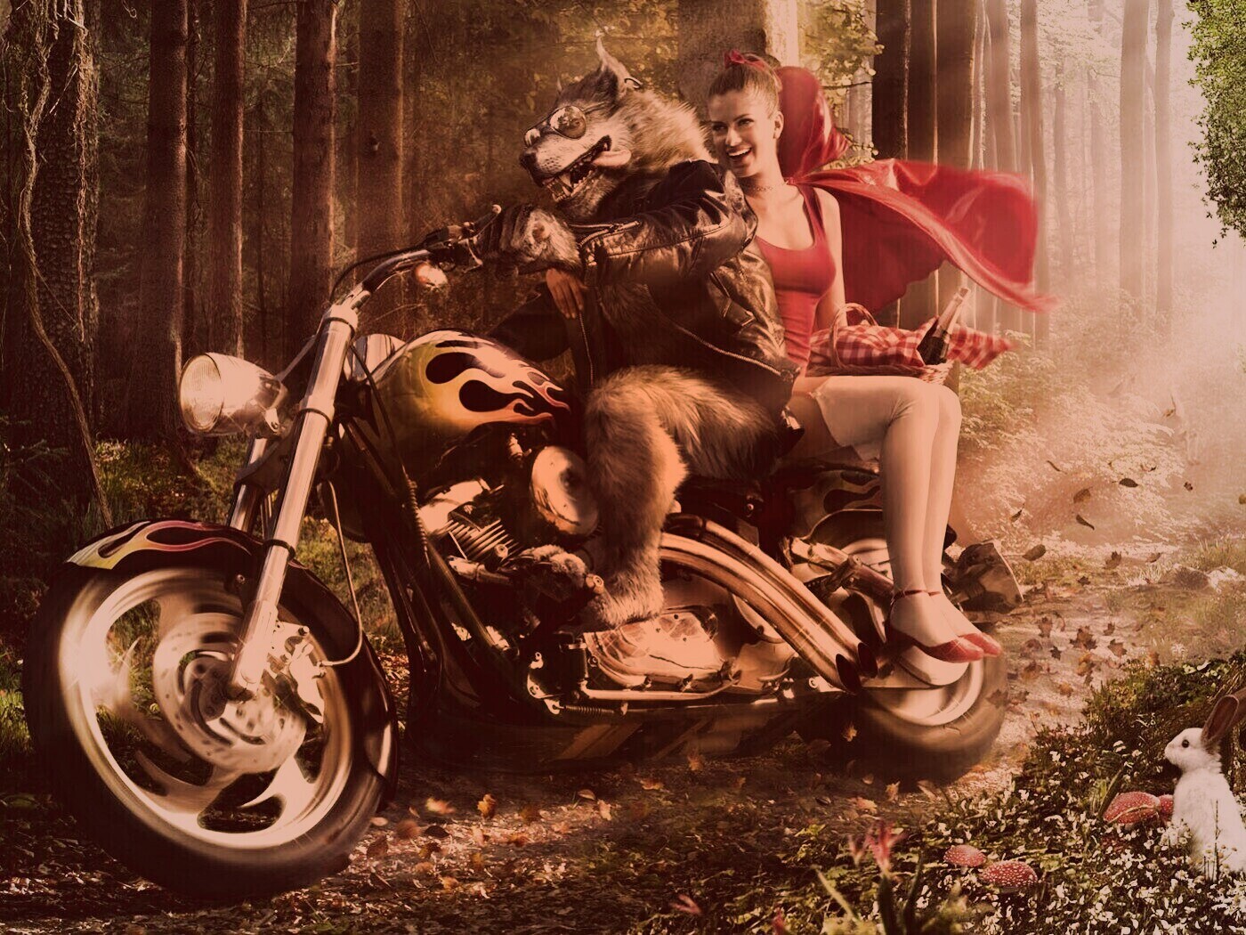 Красная шапочка по новому обои