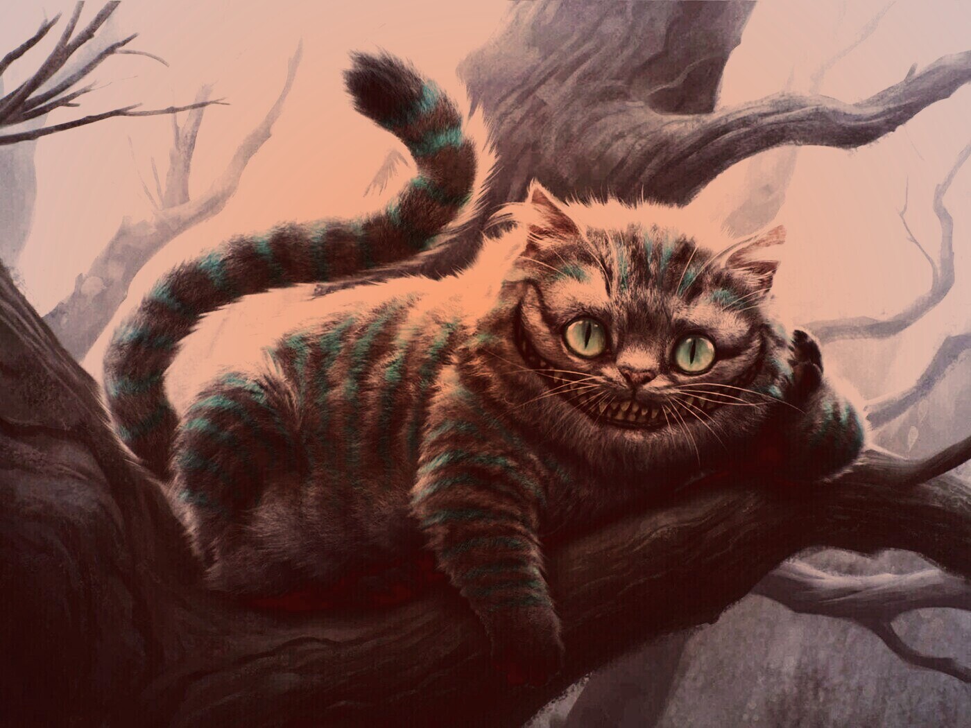 Чеширский кот обои