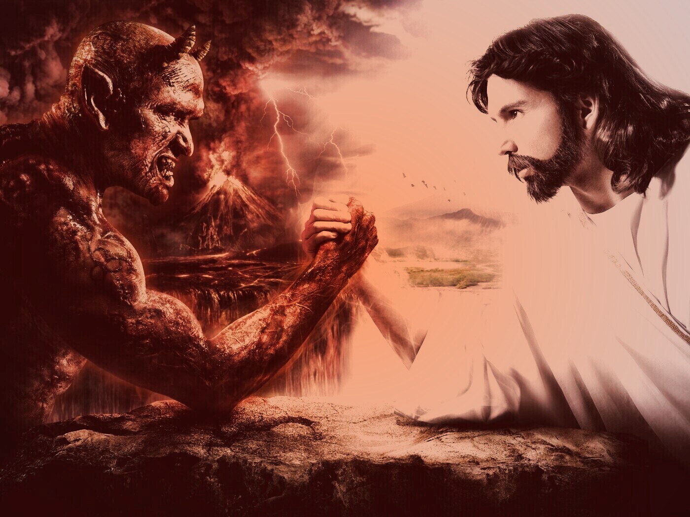 Дьявол против Бога обои