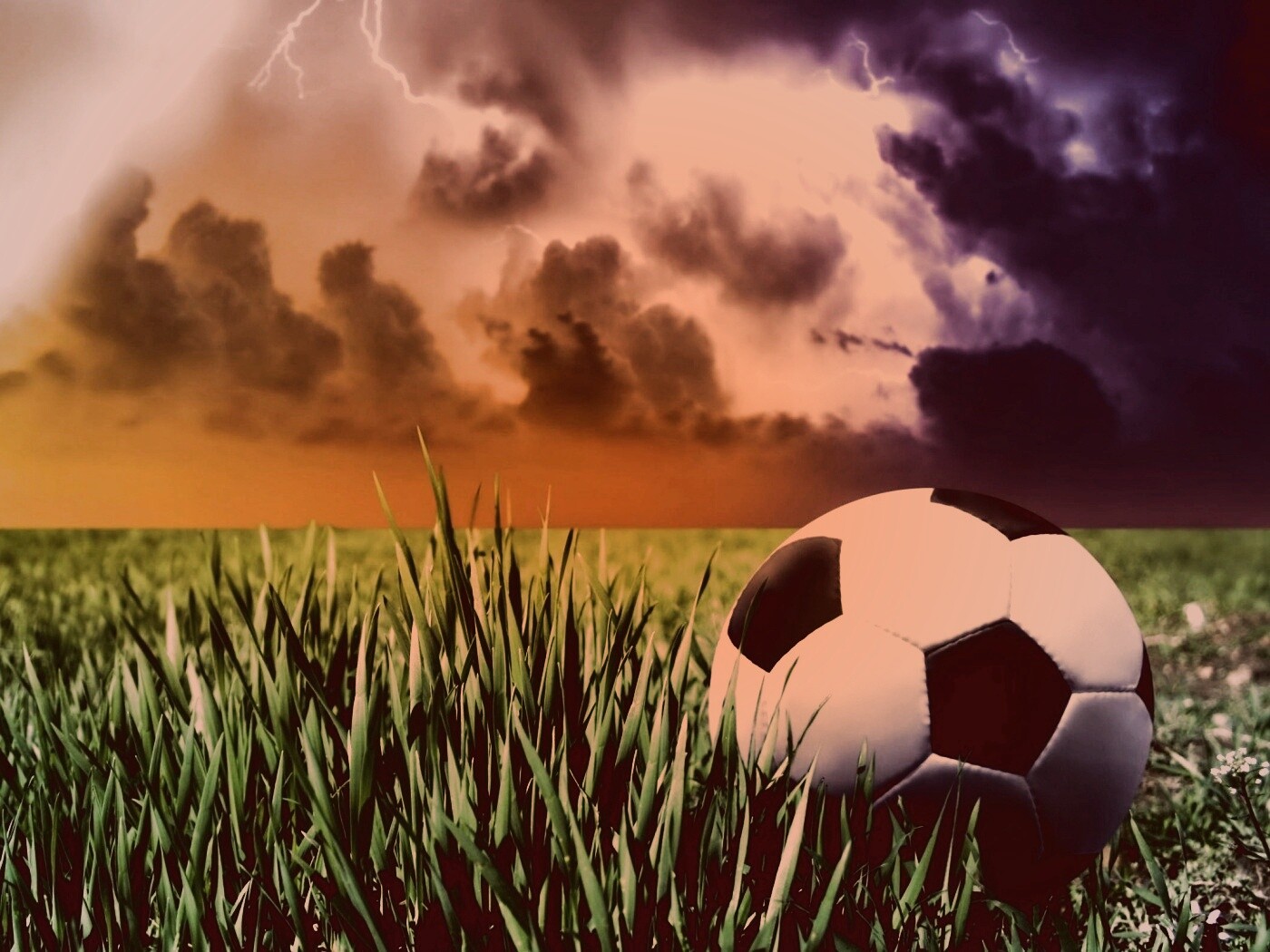 Футбольный мяч на газоне обои