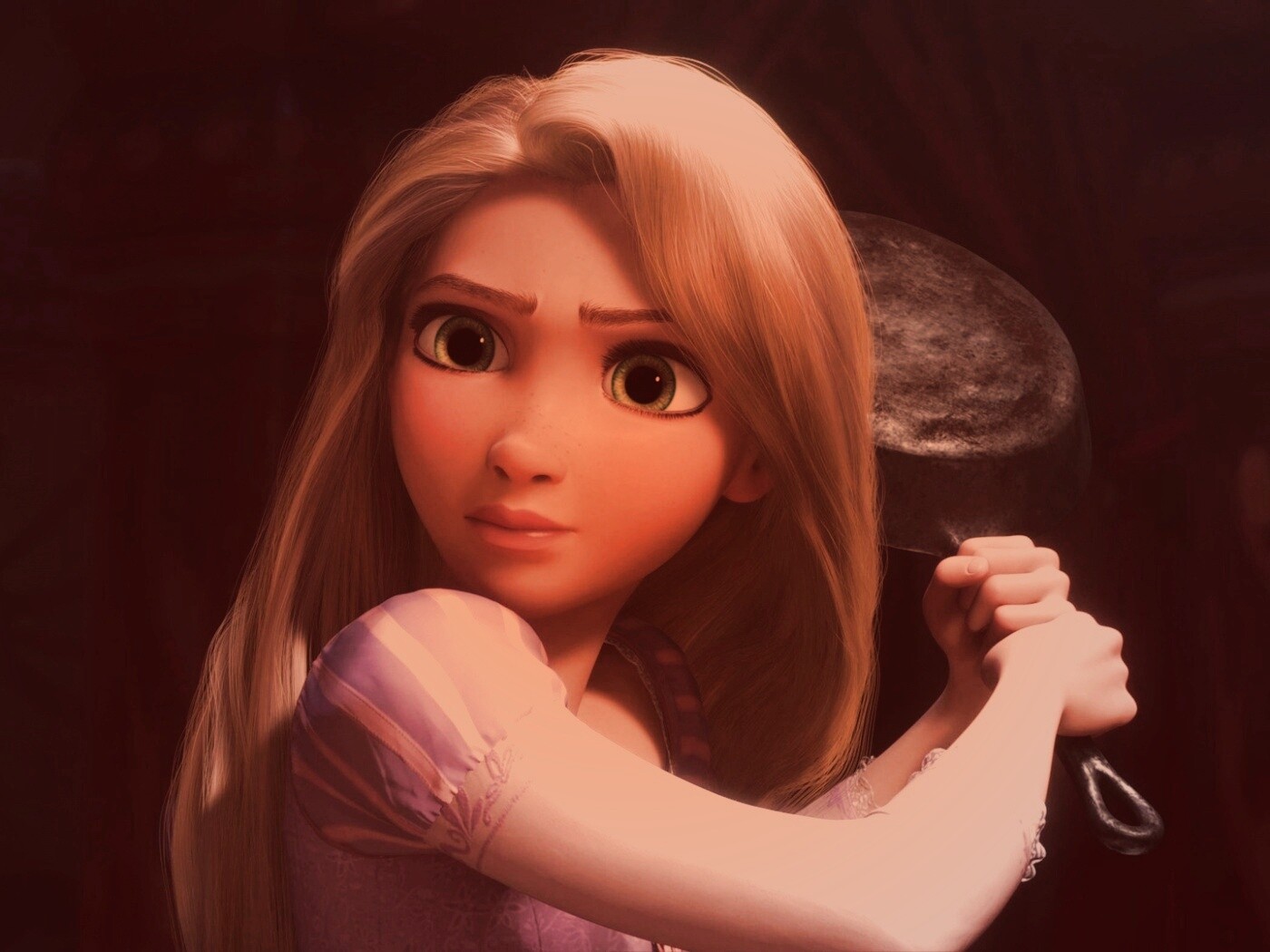 Рапунцель с сковородкой обои