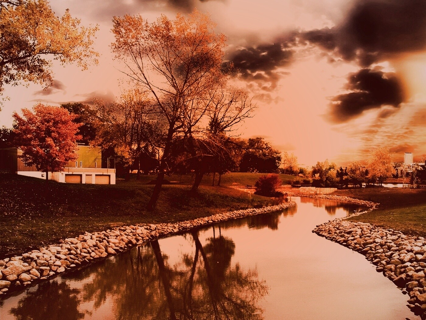 Осенний день в парке обои