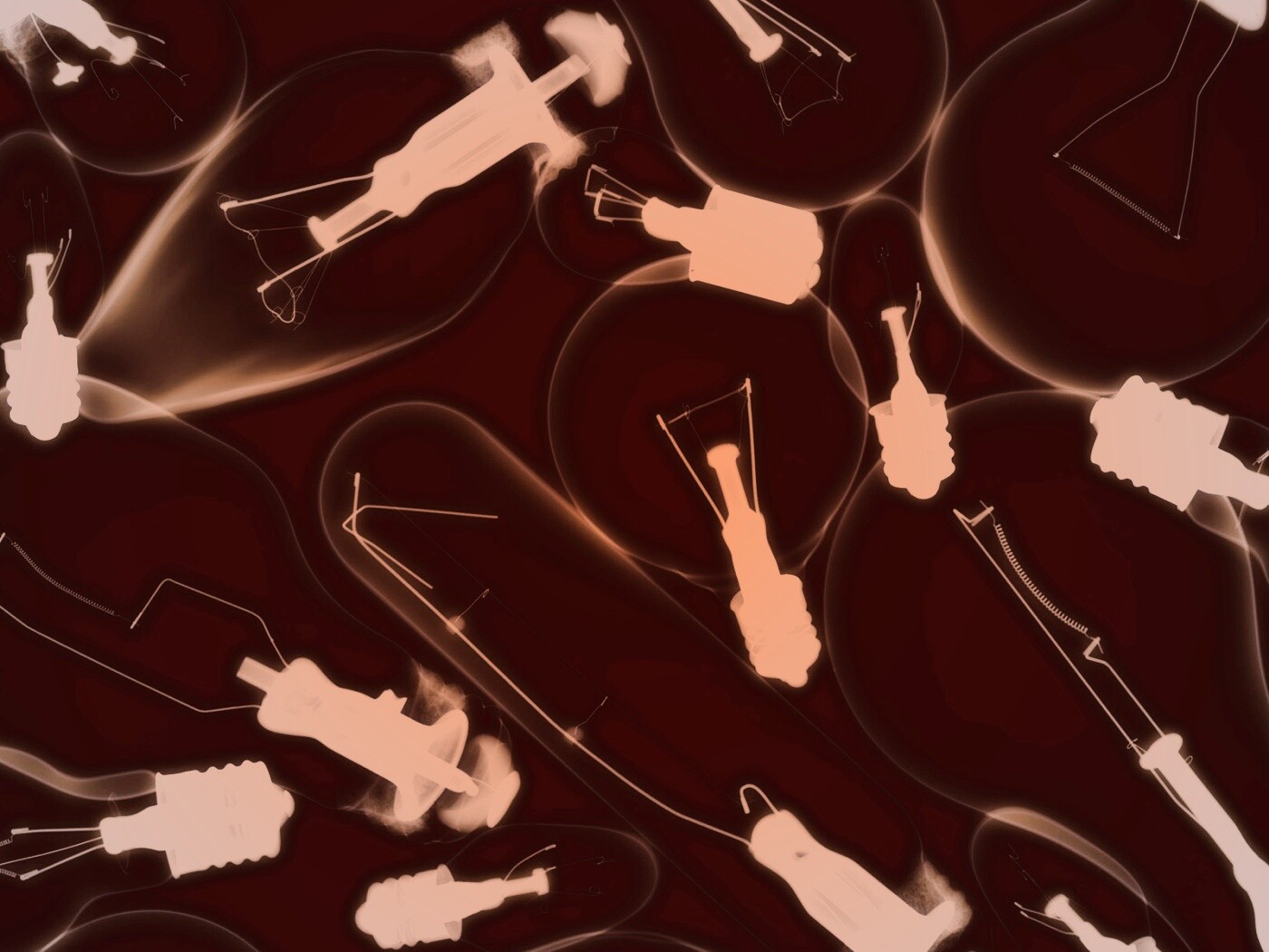 Лампочки под рентгеном обои