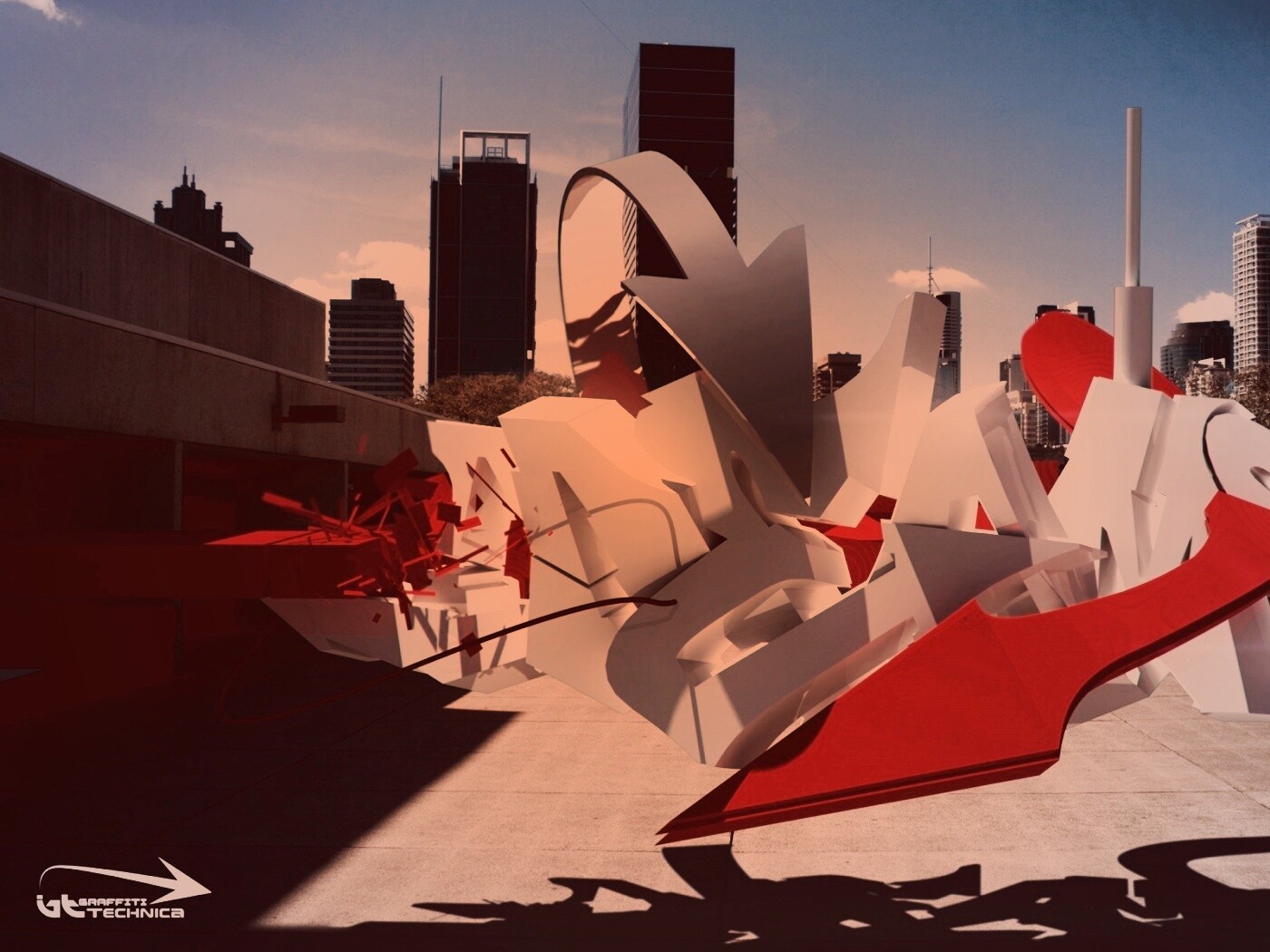 Трехмерное граффити обои