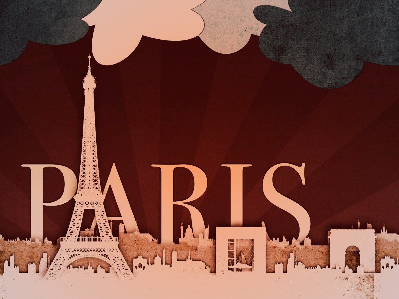 Париж в стиле декупажа обои