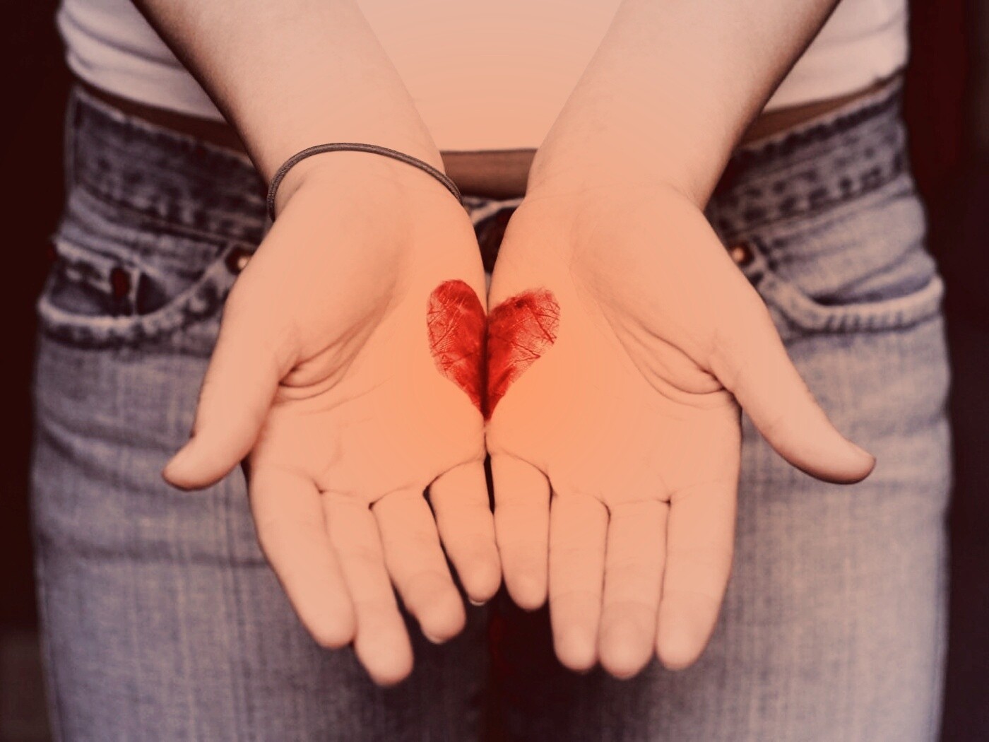 Нарисованное сердце обои