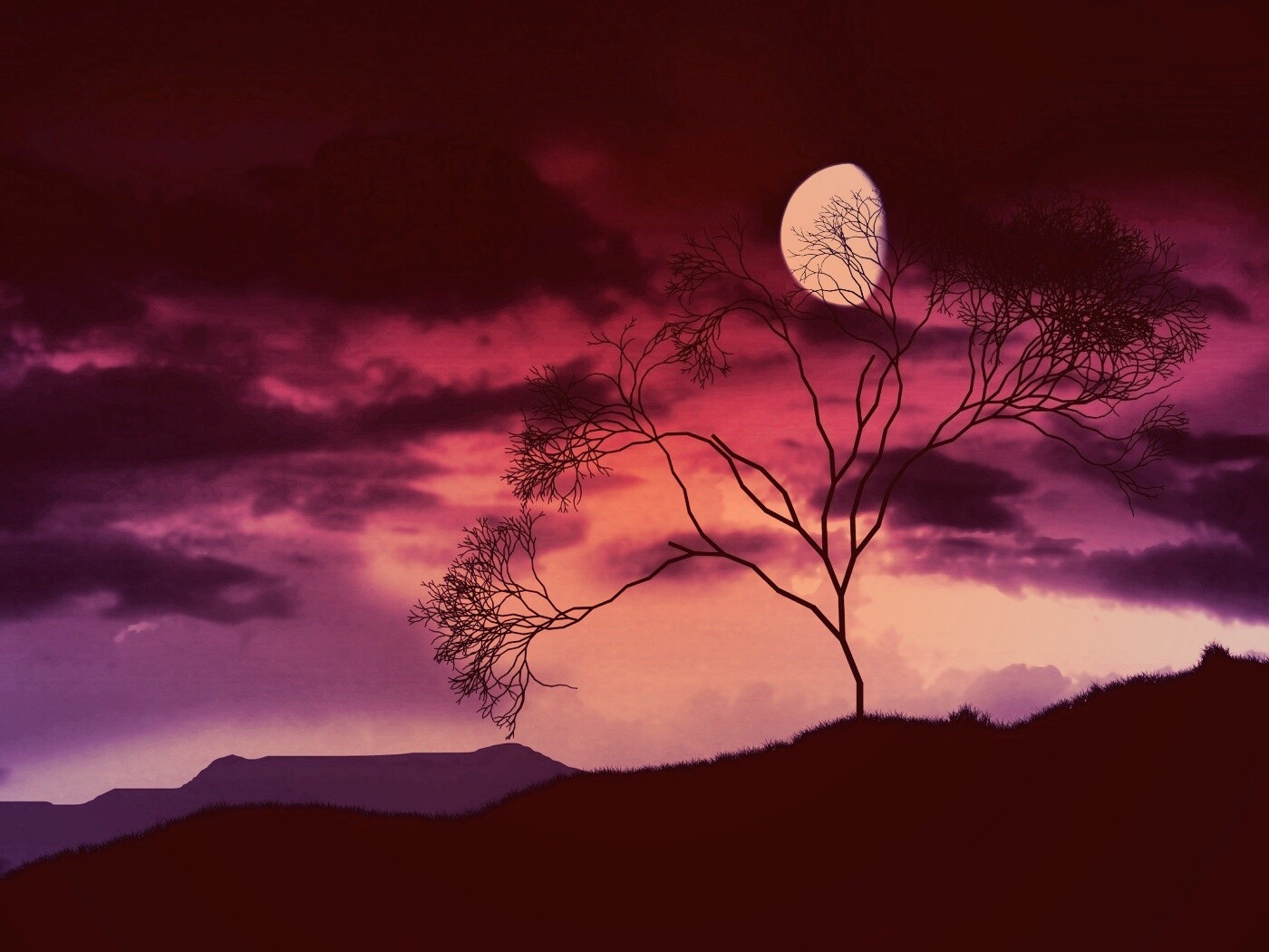 Фиолетовые небеса обои