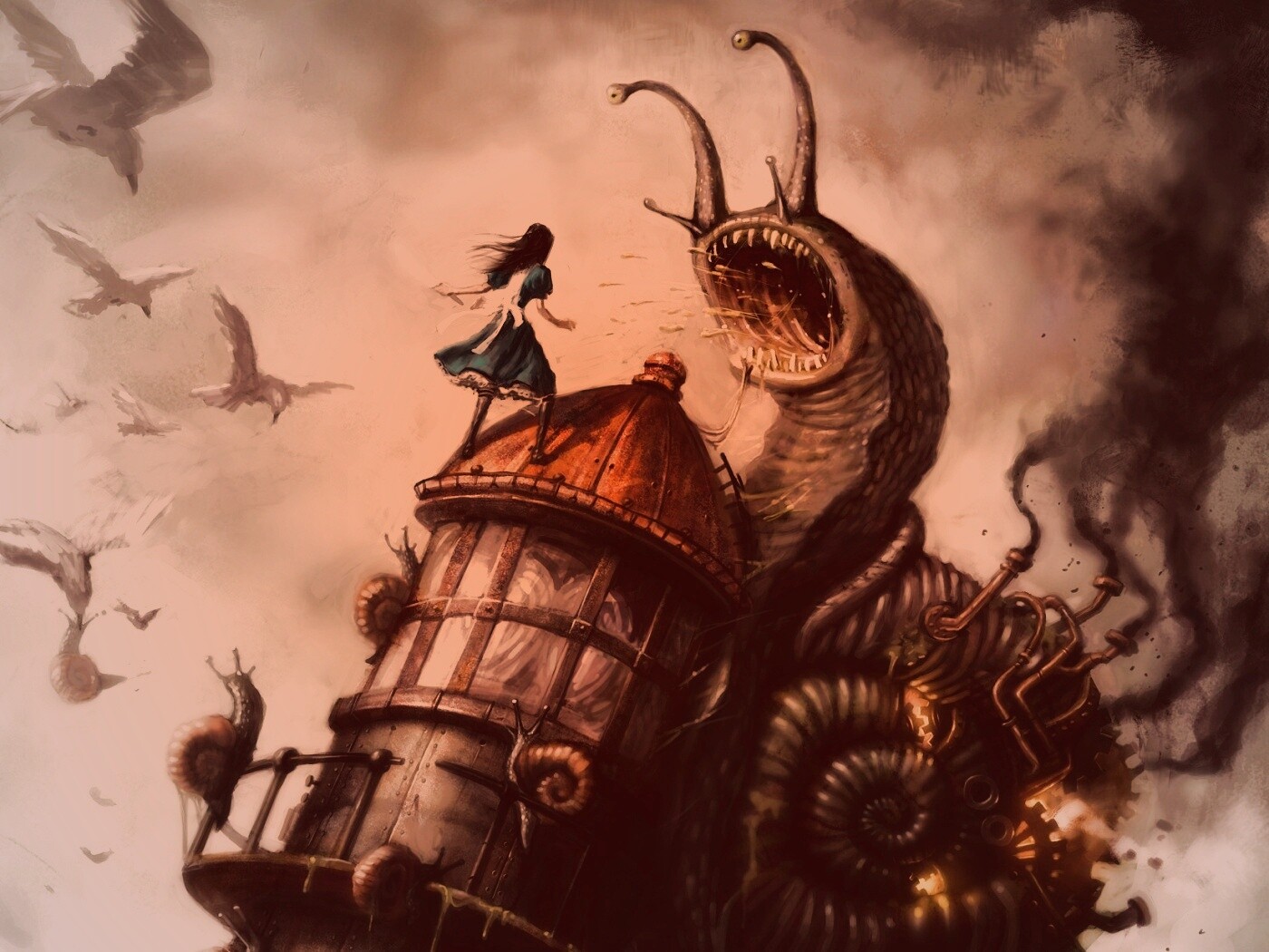 Битва с механической улиткой обои