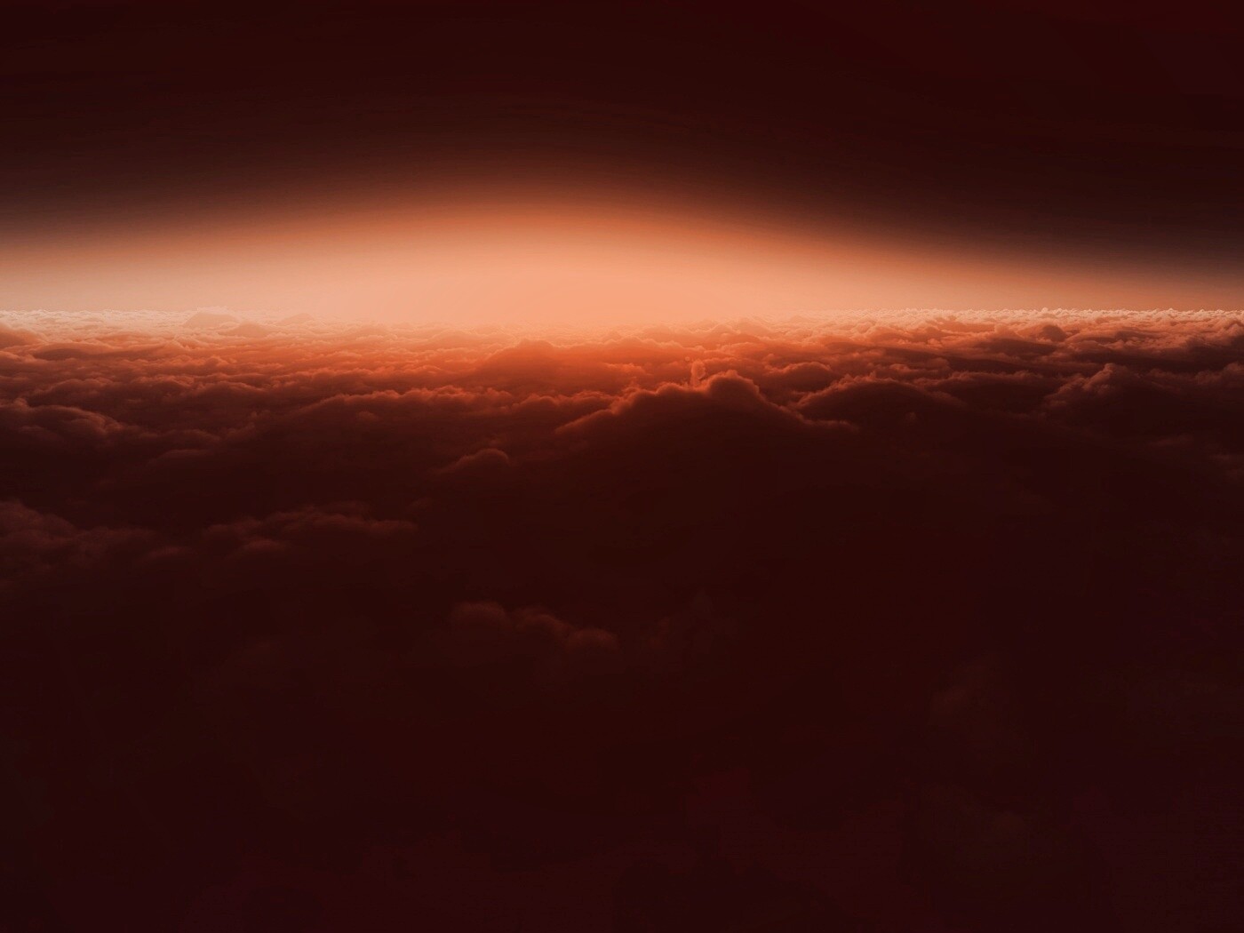 Закат над облаками обои