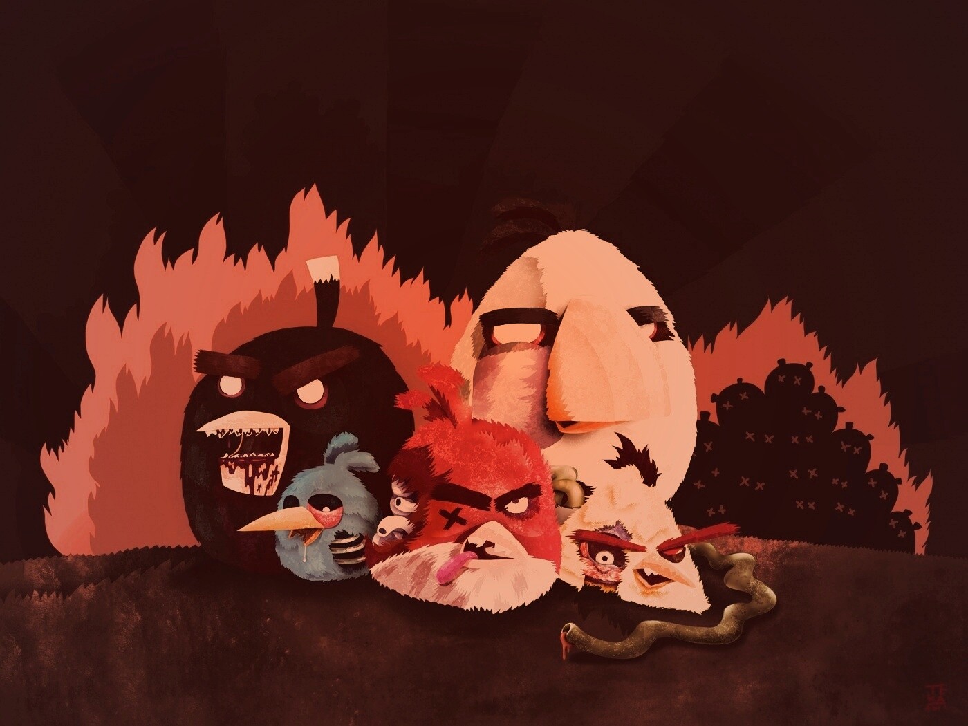 Angry Zombie Birds обои