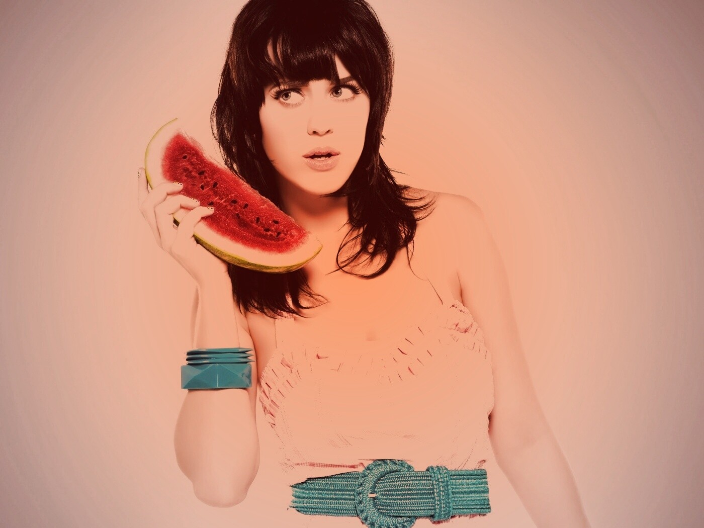 Кэти Пэри и арбуз обои