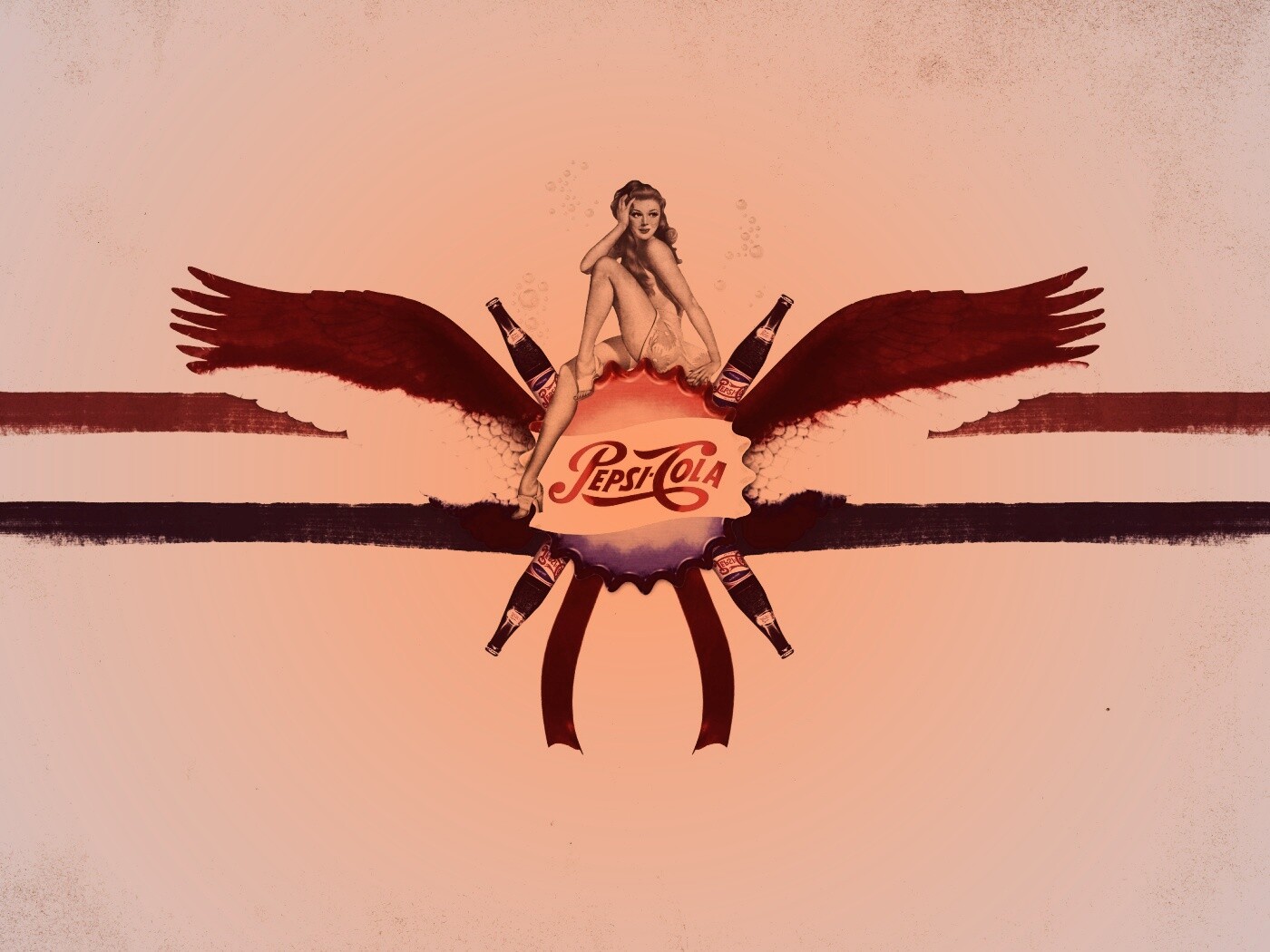 Пепси-Кола в стиле ретро обои