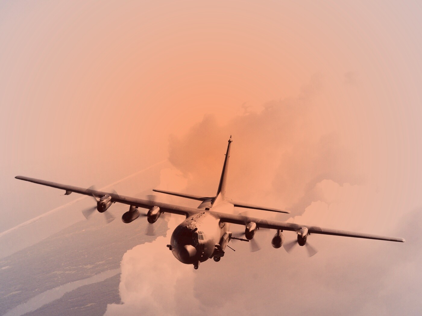 Самолет АС-130 обои