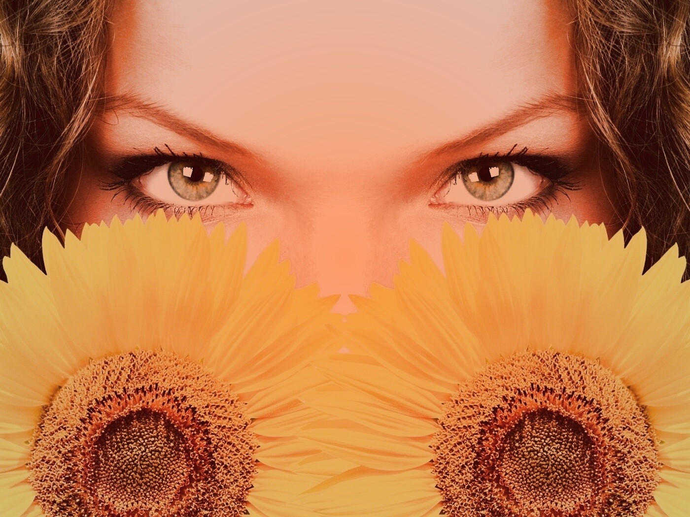 Девушка с желтыми ромашками обои