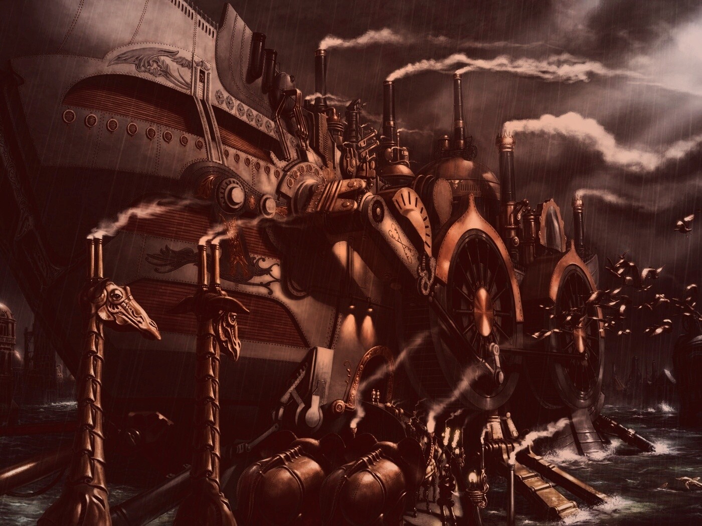 Ноев ковчег в стиле стимпанк обои