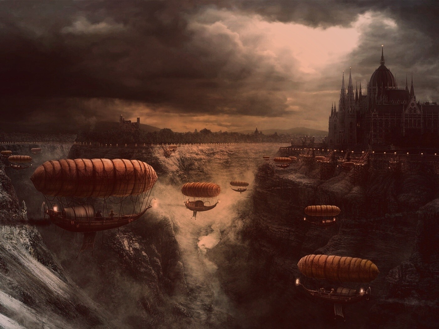 Фентезийный Будапешт обои