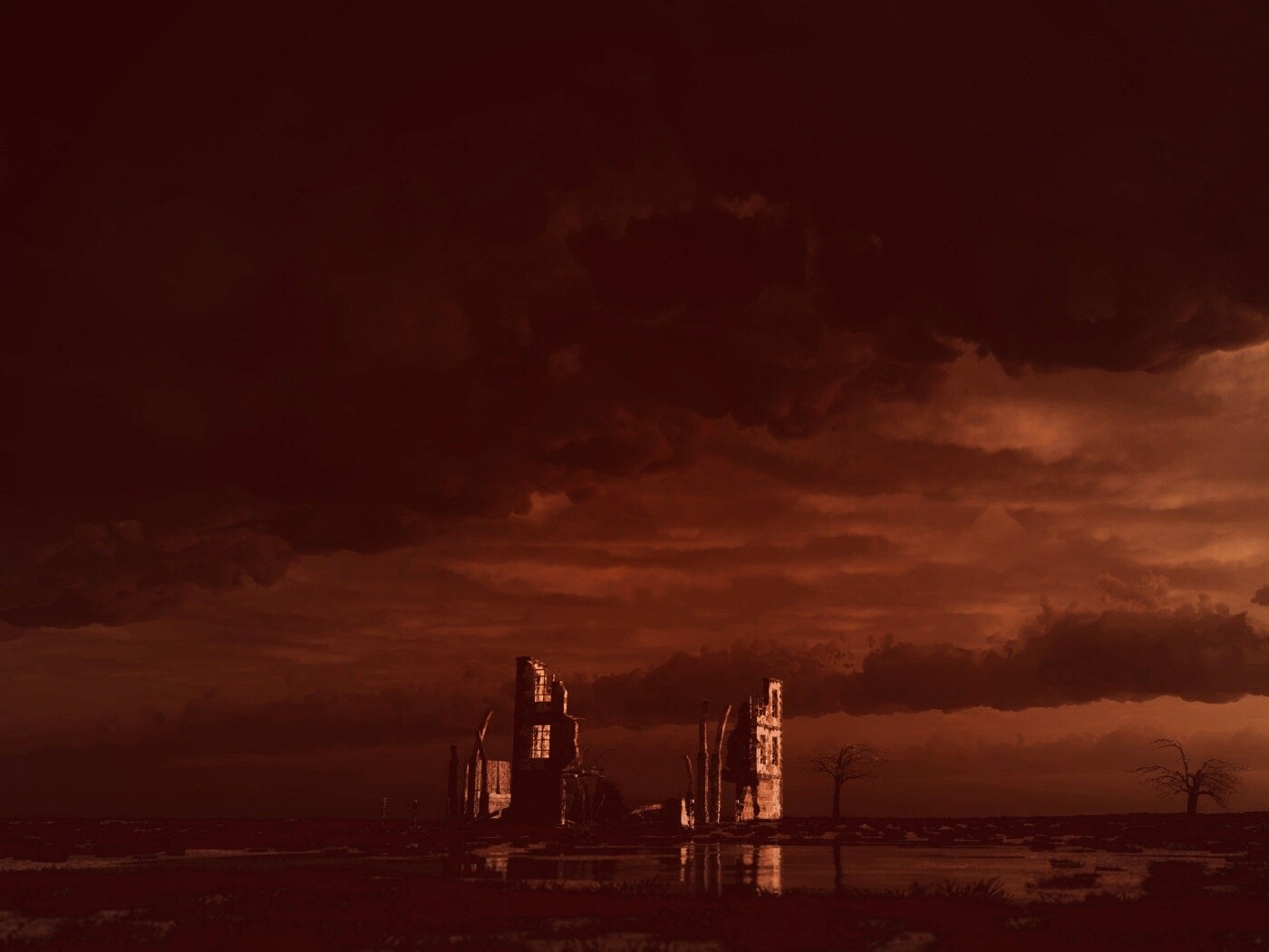 Руины здания обои