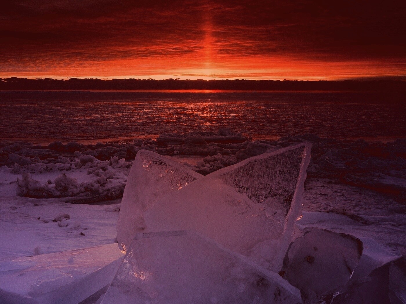 Река на закате обои