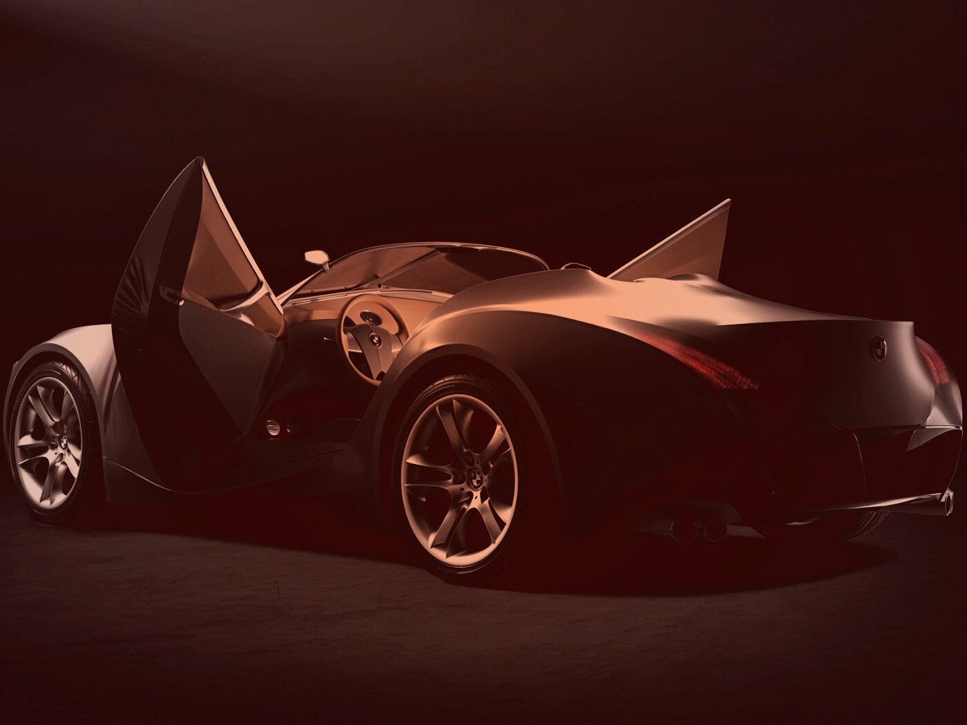 Автомобиль с распахнутыми дверцами обои