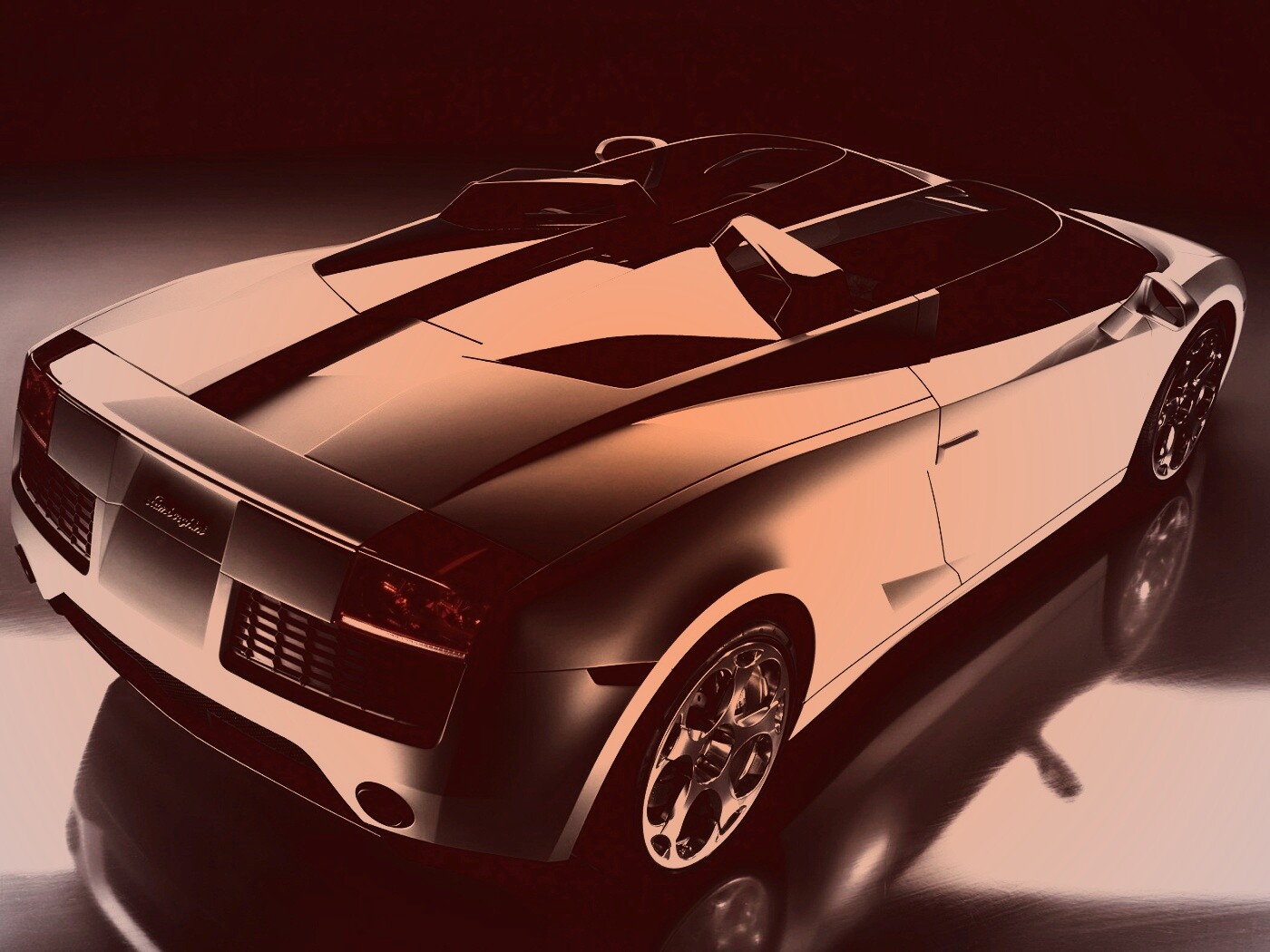 Светло-Серый Lamborghini (Сзади) обои