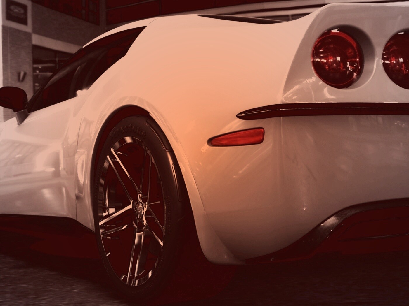 Белый Корвет обои