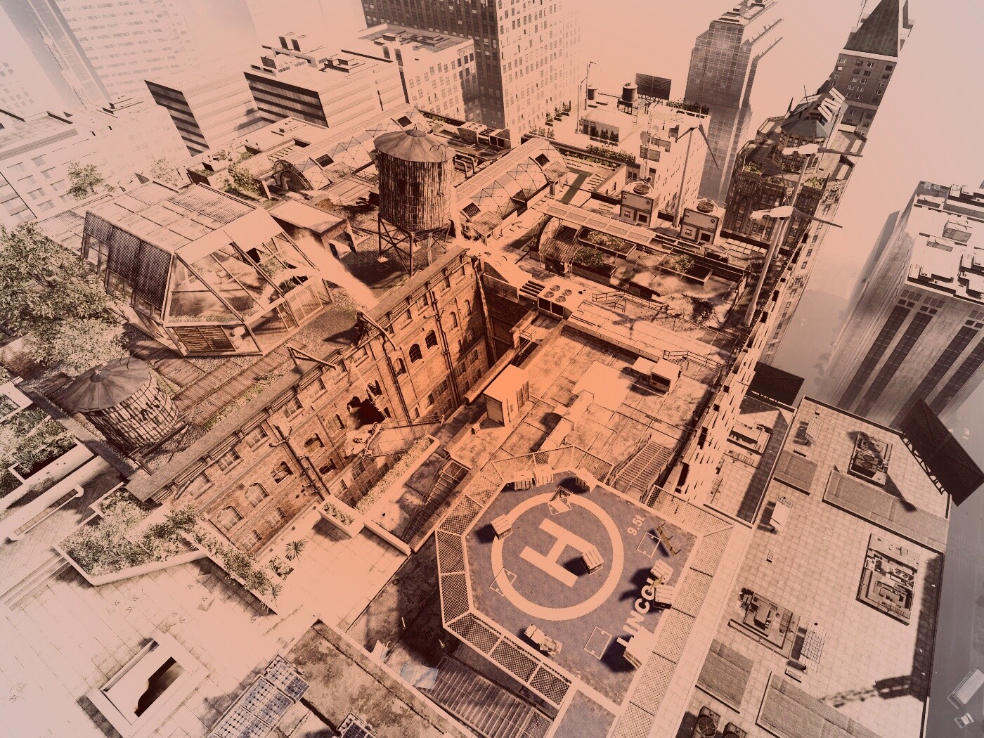 Вид сверху на карту уровня из Crysis 2 обои