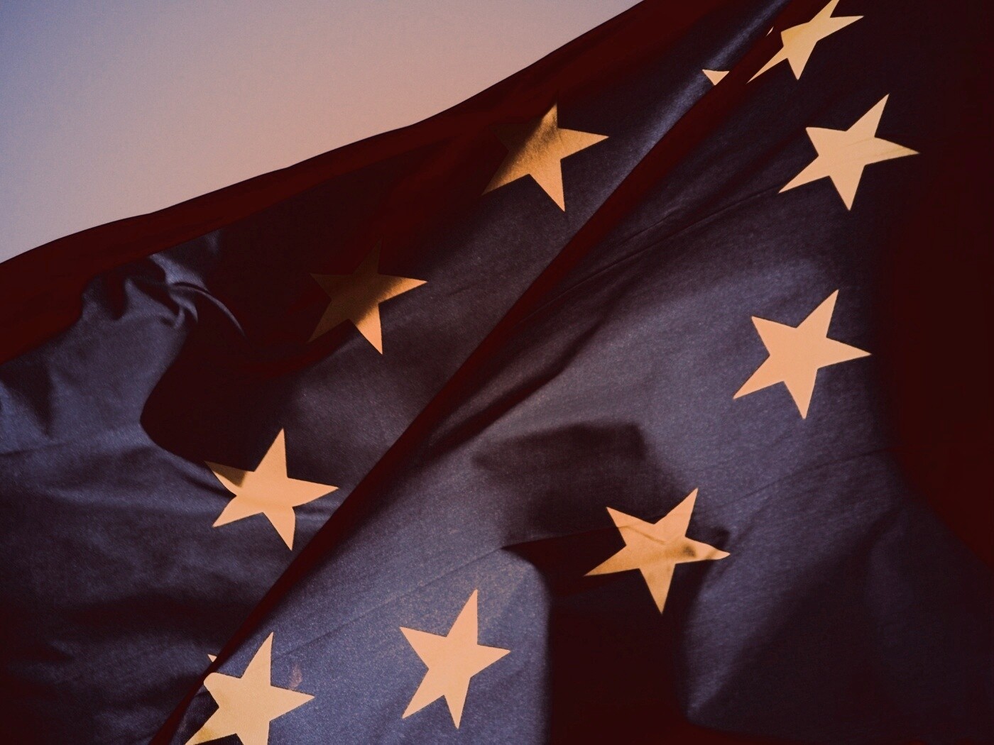 Синий флаг Евросоюза (европейского союза) обои