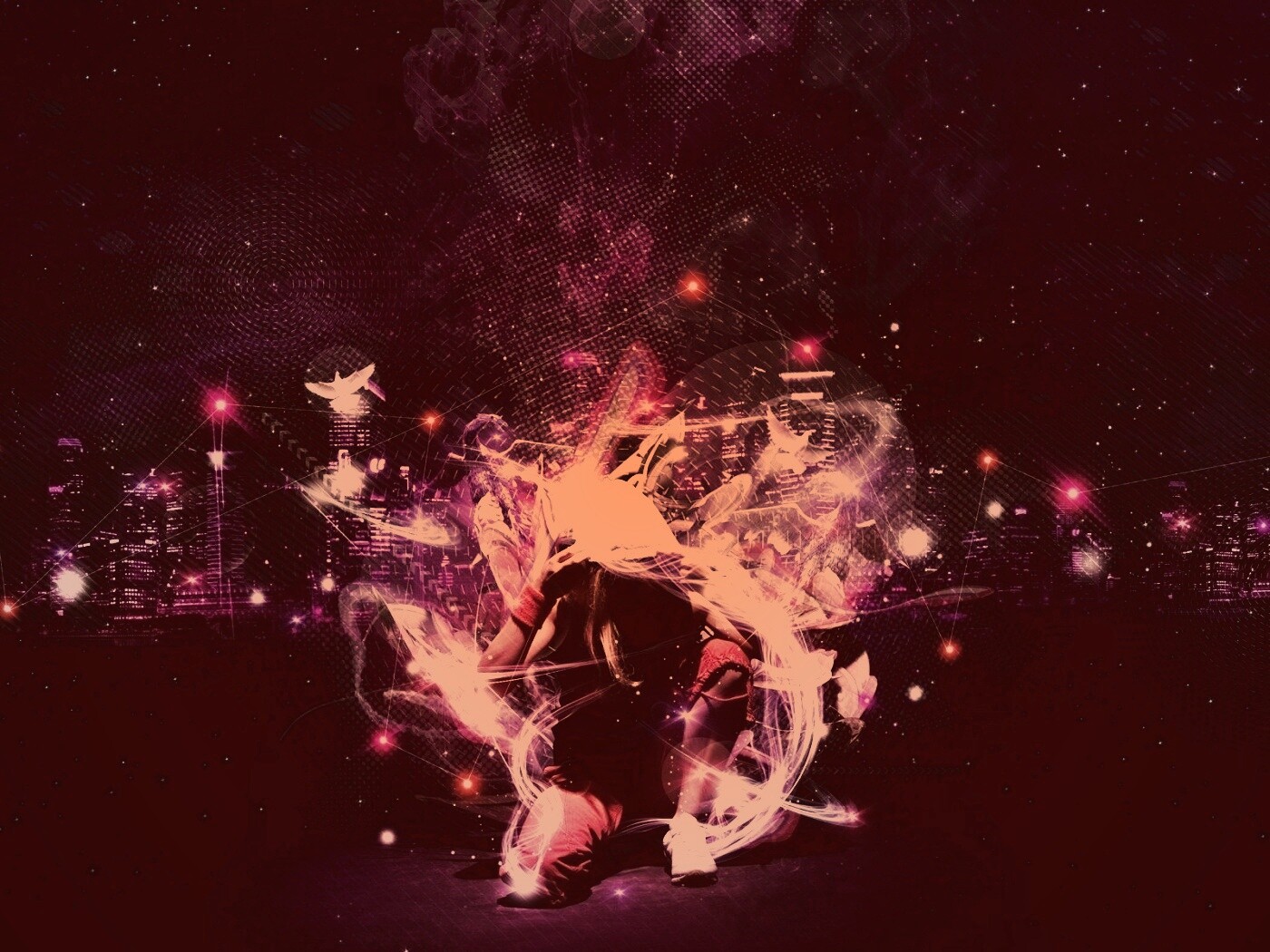 Фристайл арт с танцующей девушкой обои