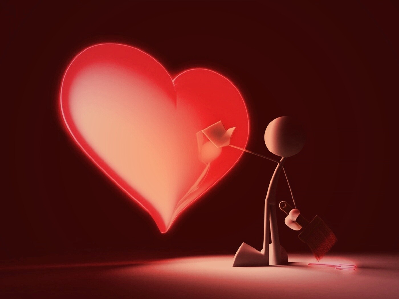 Нарисованное сердце обои